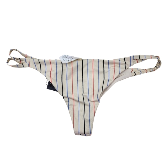 Tavik Women's Horizon Stripe Tapioca Vine Swim Bikini Bottom - L - Picture 5 of 8